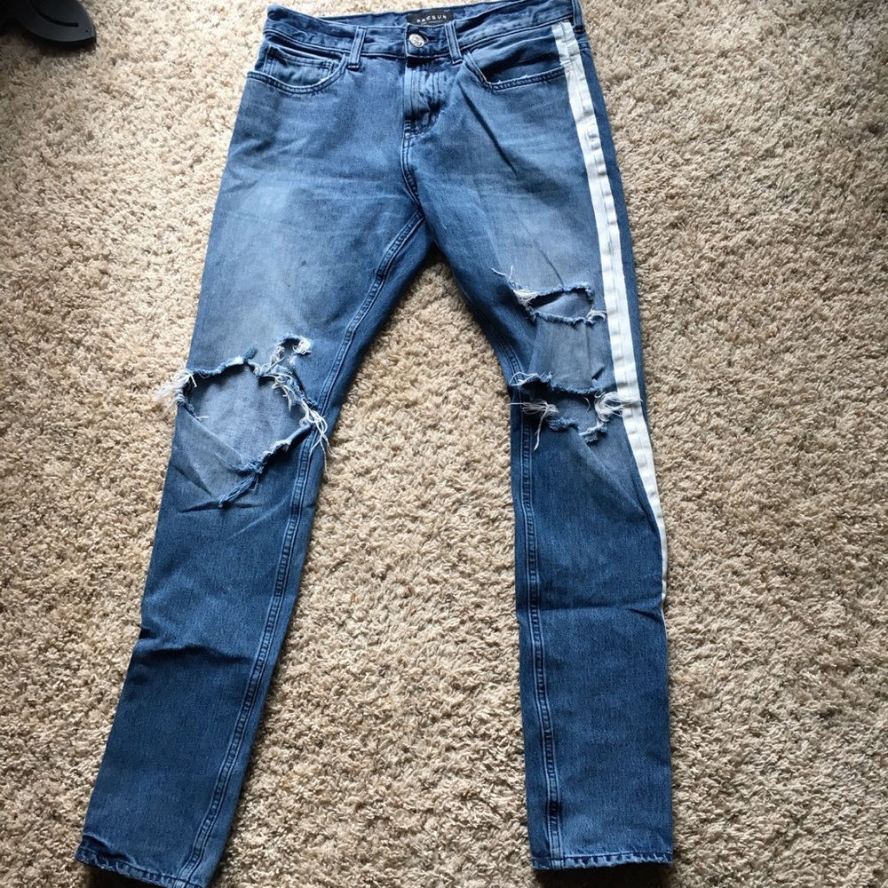 Denim zipper jeans